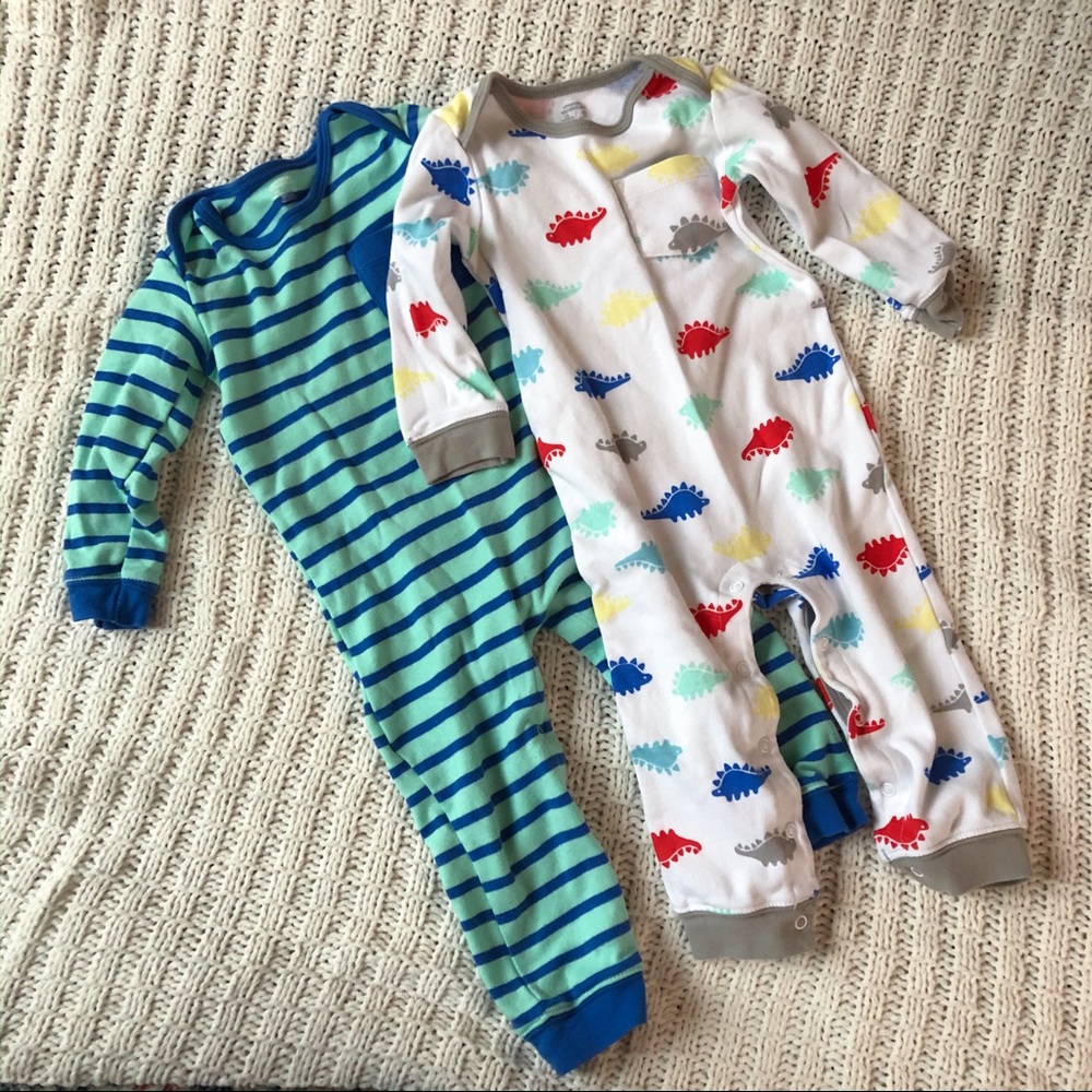 2 baby boy one-piece pajamas/ sleepers, 18 month